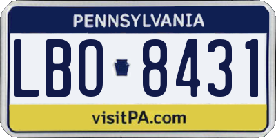 PA license plate LBO8431