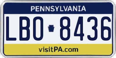 PA license plate LBO8436