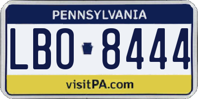 PA license plate LBO8444