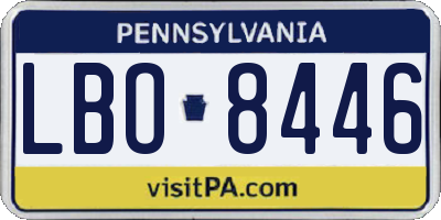 PA license plate LBO8446