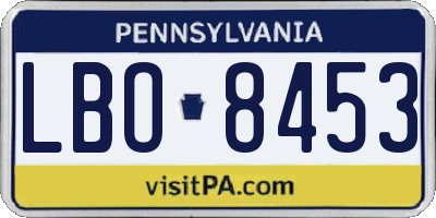 PA license plate LBO8453