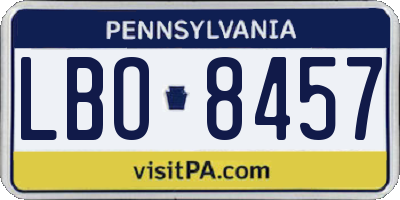 PA license plate LBO8457