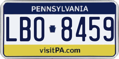 PA license plate LBO8459