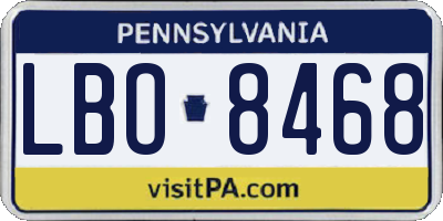 PA license plate LBO8468