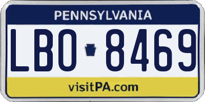 PA license plate LBO8469