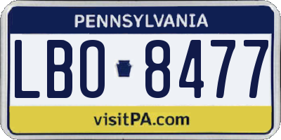 PA license plate LBO8477