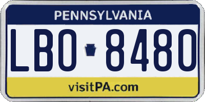PA license plate LBO8480