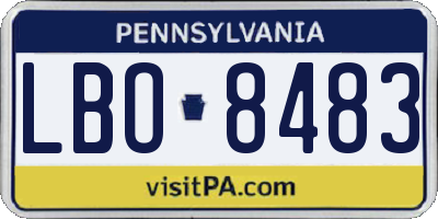 PA license plate LBO8483
