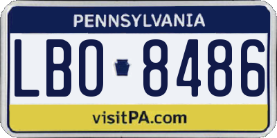 PA license plate LBO8486