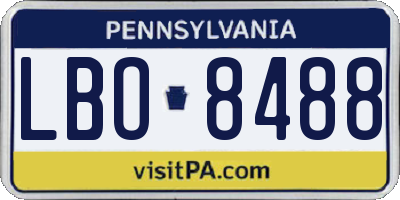 PA license plate LBO8488