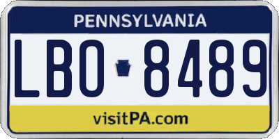 PA license plate LBO8489