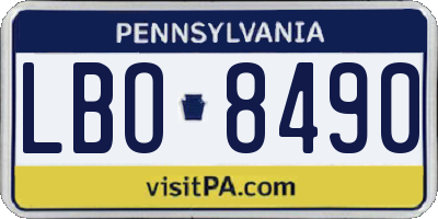 PA license plate LBO8490