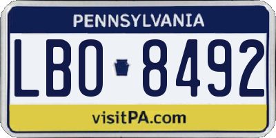 PA license plate LBO8492