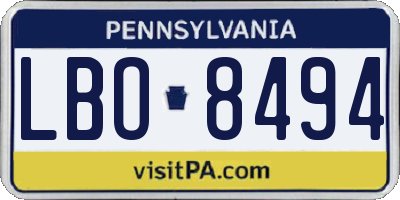 PA license plate LBO8494