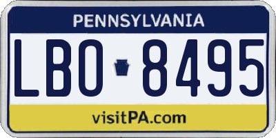 PA license plate LBO8495