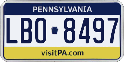 PA license plate LBO8497