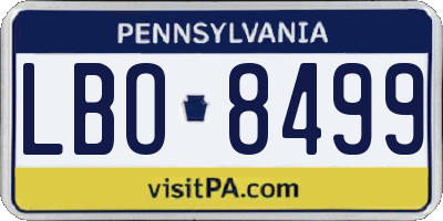 PA license plate LBO8499
