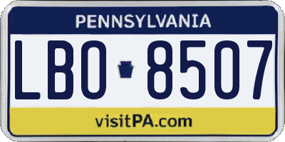 PA license plate LBO8507