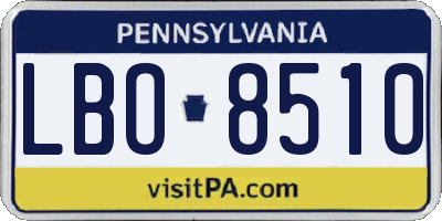 PA license plate LBO8510