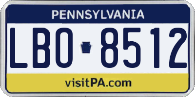 PA license plate LBO8512