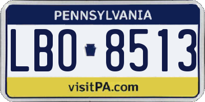 PA license plate LBO8513