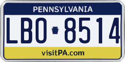 PA license plate LBO8514