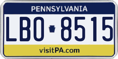 PA license plate LBO8515