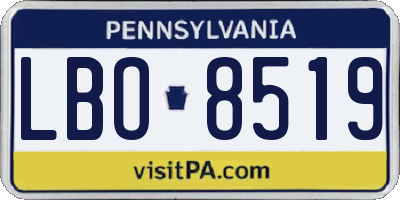 PA license plate LBO8519
