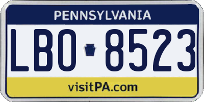 PA license plate LBO8523