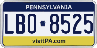 PA license plate LBO8525
