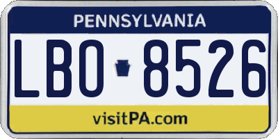 PA license plate LBO8526
