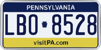 PA license plate LBO8528