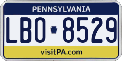 PA license plate LBO8529