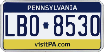 PA license plate LBO8530