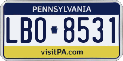 PA license plate LBO8531