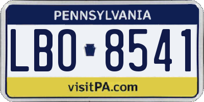PA license plate LBO8541