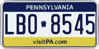 PA license plate LBO8545