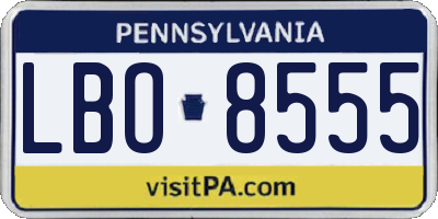PA license plate LBO8555