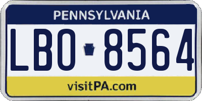 PA license plate LBO8564