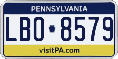 PA license plate LBO8579