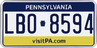 PA license plate LBO8594
