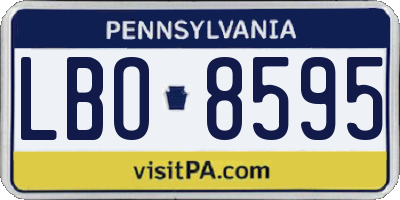 PA license plate LBO8595