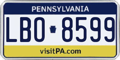 PA license plate LBO8599