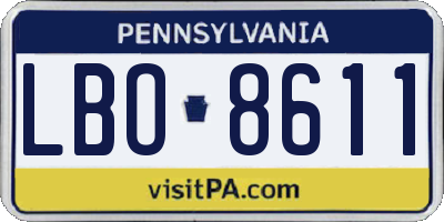 PA license plate LBO8611