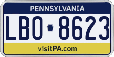 PA license plate LBO8623