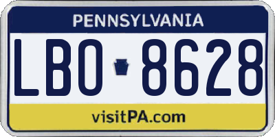 PA license plate LBO8628