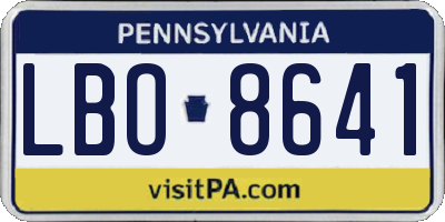 PA license plate LBO8641