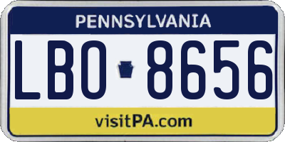 PA license plate LBO8656