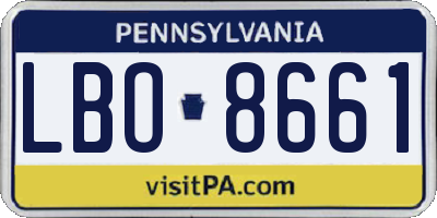 PA license plate LBO8661