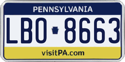 PA license plate LBO8663